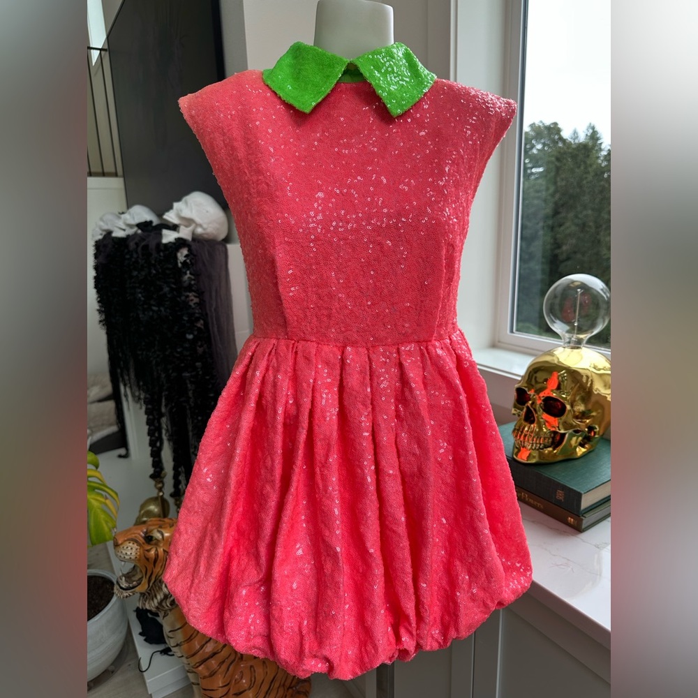 Neon Pink Sequin Dress